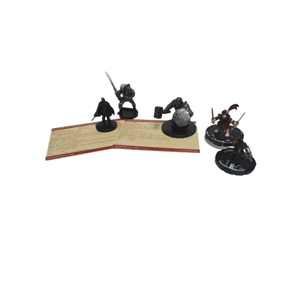 Miscilaneous Lot of 11 Miniatures 2 With Cards TTRPG Dungeons and Dragons Dnd